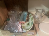 Glass Pitcher and Ceramic Lot