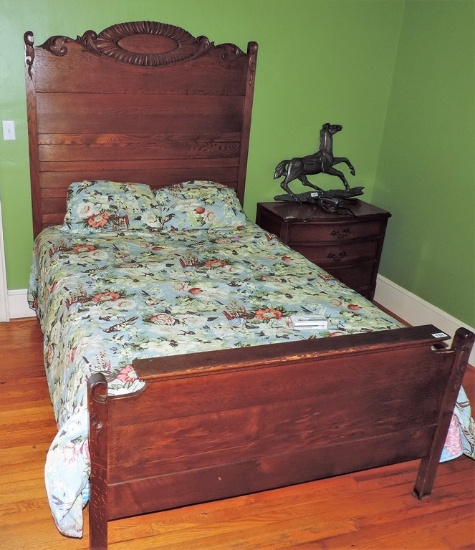 Oak High Back Bed