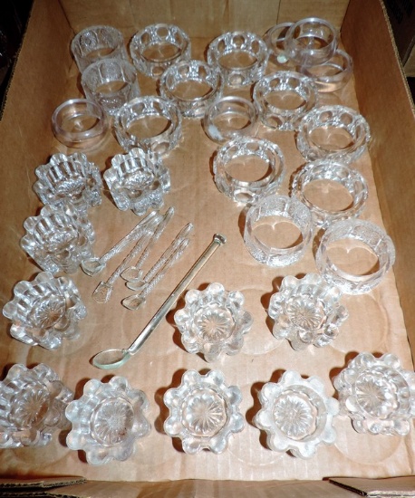 Lot of Crystal Salts and Napkin Rings