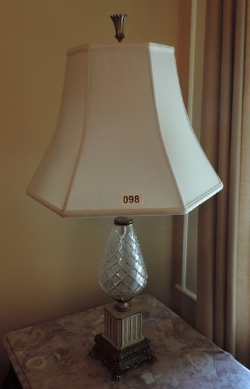 Brass and Cut Glass Table Lamp