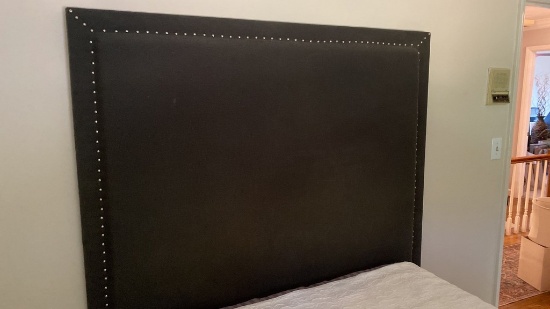 Upholstered Gray Full-Size Headboard