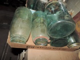 Lot of Five Half-Gallon Blue Jars