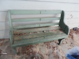 Green Bench with Back