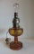 Aladdin Amber Glass Antique Oil Lamp Converted To Electric