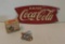 Painted Metal Fishtail Drink Coca Cola Sign & Vintage Bottle Opener In Box
