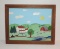 H Yoder Folk Art Farm Scene Painting In Wood Frame