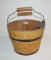 Fantastic Shaker Painted Pine Staved Bucket With Wire & Wood Handle
