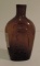 Antique Amber Eagle Blown Flask