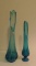 Two Mid-Century Modern Blue Stretch Glass Vases
