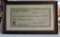 Framed Lexington Telephone Company 1,000,000 check dated Aug. 1, 1989