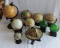 Lot Of Ten Miniature World Globes On Stands