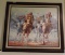 Oil On Canvas Race Horses In Frame