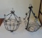 2 1950's Iron & Twisted Wire Hanging Plant Holders