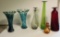 Six Pieces Hand-Blown Colored Art Glass Lot