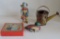 Vintage Wind-Up Tin Toy, Watering Can & Wood Blocks Lot