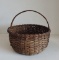 Antique Hickory Splint Woven Round Basket