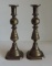 Pair Of Beehive Brass Push-Up Candlesticks