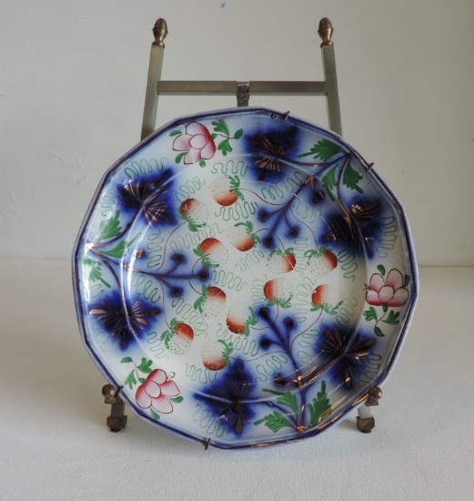 Gaudy Ironstone Plate With Provenance