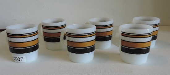 Mid-Century Set Of 6 #67 Fire King Anchor Hocking Coffee Mugs