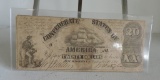 1861 Confederate States Of America $20 Note