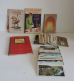 Tray Lot Of 100+ Antique Postcards & Early Recipe Booklets