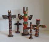 5 Pc Native American Touristware Totem Lot