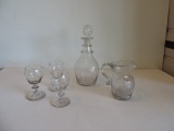 Fantastic 5 Pc Late 18th Or Early 19th C Glassware Lot
