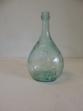 Aqua Antique Jenny Lind Bust Fislerville Glass Works Calabash Flask