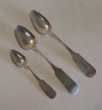 Lot Of 3 Antique Coin Silver Spoons