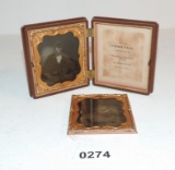 Extremely Nice Double Union Case With Tintypes Of A Man & Woman
