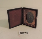 Tintype Of Well Dressed Young Man In Paper Covered Case.