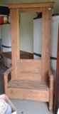 Antique Oak Hall Bench/Coat Rack