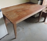 Antique Yellow Pine Pegged Work Table