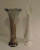 Two Stretch Art Glass Vases