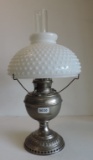 Antique Bradley & Hubbard Oil Lamp With Milk Glass Shade