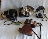 Box Lot of Vintage Antique Cameras