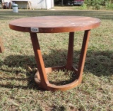 Two Mid-Century Modern Side Chairs and 1 Round Lane End Table