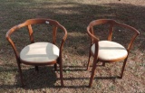 Pair of Mid-Century Barrel Back Arm Chairs