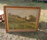 Original Landscaped Oil in Gold-Gilded Frame