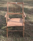 Vintage Oak Wood Slated Folding Chair
