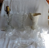 Two Tray Lots of Antique Pressed Glassware