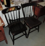 Two Antique Painted Country Chairs