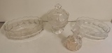 Four Pieces Of Crystal Coin Spot Glassware