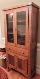 Antique Oak Knock Down Kitchen Cabinet With Key