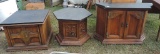 Drexel Credenza, Six-Sided Drum Table, Square End Table