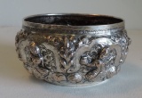 Beautiful Chased & Embossed Silver Bowl From India