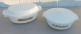 Two Fire King Bowls with Lids