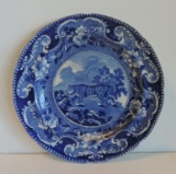 Scarce Wood & Sons 1830 Staffordshire Historical Blue Tiger Plate
