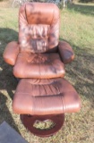 Lane Leather Chair with Ottoman