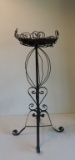1950's Ornate Twisted Iron & Wire Plant Holder